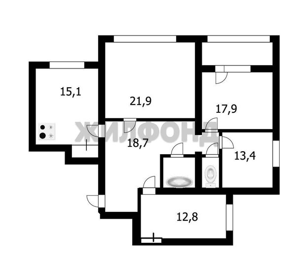 
  Продается 4-комн. квартира, 109.4 м², Гоголя ул, д. 6
. Фото 2.