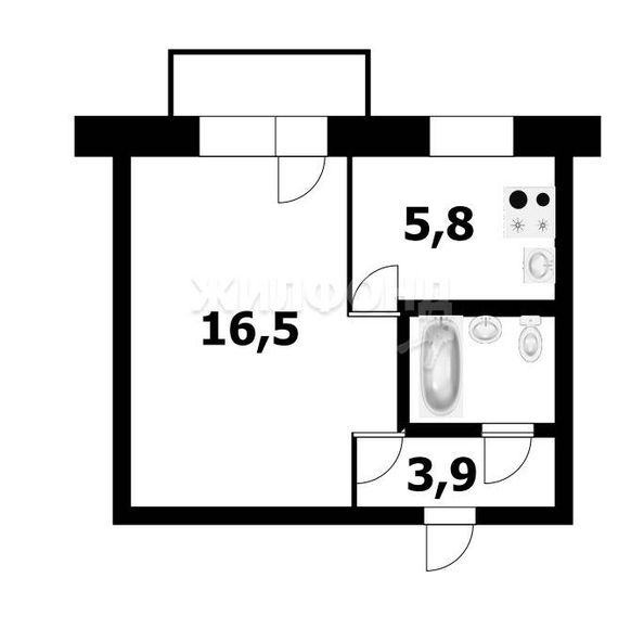 
   Продам 1-комнатную, 29.2 м², Зорге ул, 107

. Фото 17.