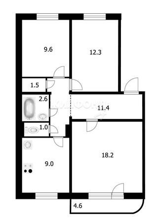 
   Продам 3-комнатную, 65.6 м², В. Высоцкого ул, 39

. Фото 24.