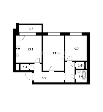 
   Продам 2-комнатную, 51.8 м², Титова ул, 236/2

. Фото 1.