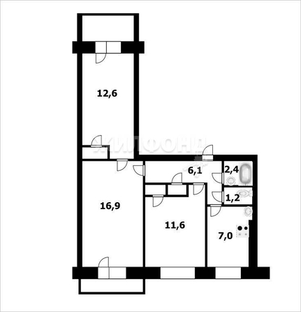 
   Продам 3-комнатную, 59.6 м², Петухова ул, 122/1

. Фото 26.