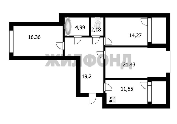 
  Продается 3-комн. квартира, 89.2 м², ЖК 25 лет октября, дом 1
. Фото 25.