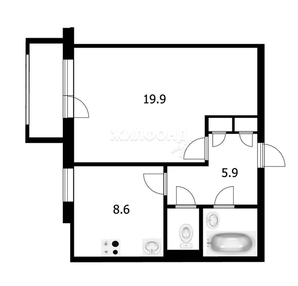 
   Продам 1-комнатную, 38.8 м², Троллейная ул, 138

. Фото 20.