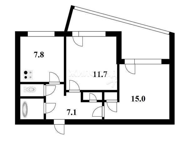 
   Продам 2-комнатную, 46.4 м², Кочубея ул, 3

. Фото 19.