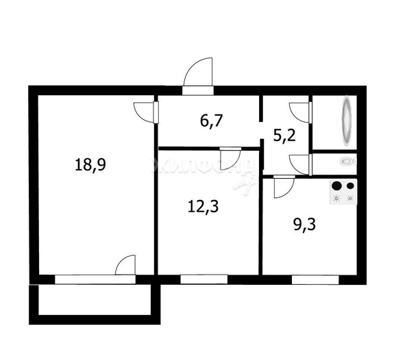 
   Продам 2-комнатную, 56.3 м², Тюленина ул, 14

. Фото 20.