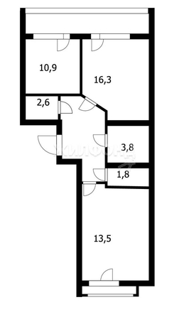 
   Продам 2-комнатную, 57.5 м², Лобачевского ул, 71

. Фото 1.