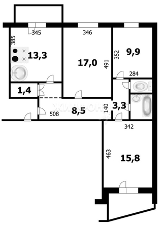 
   Продам 3-комнатную, 73 м², Мясниковой ул, 22/1

. Фото 21.