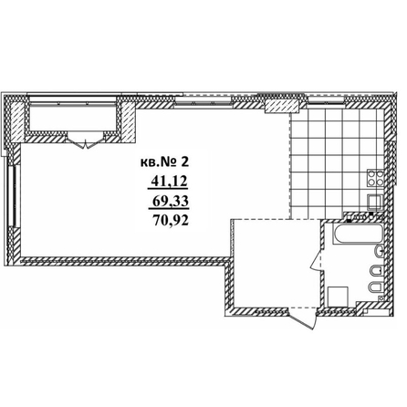 
   Продам 3-комнатную, 70.92 м²,  Римский квартал, 2 очередь

. Фото 1.