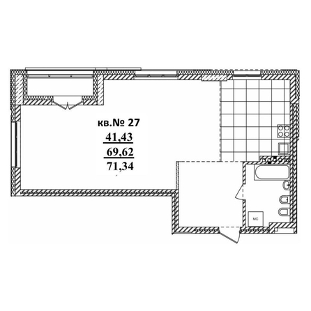 
   Продам 3-комнатную, 71.34 м²,  Римский квартал, 2 очередь

. Фото 1.