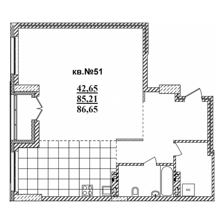 
   Продам 3-комнатную, 86.65 м²,  Римский квартал, 2 очередь

. Фото 1.