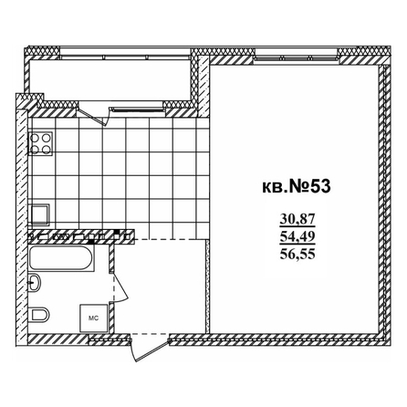 
   Продам студию, 56.55 м²,  Римский квартал, 2 очередь

. Фото 1.