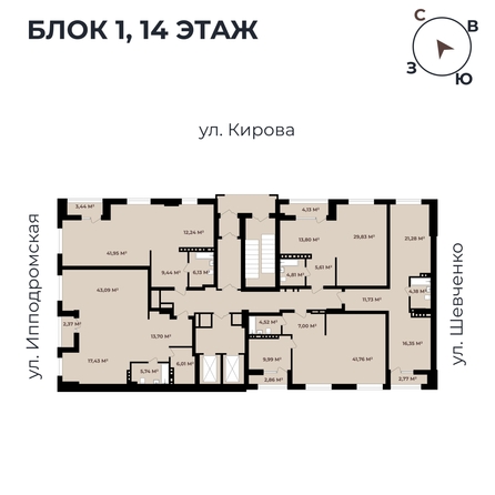 
   Продам студию, 58.77 м²,  Римский квартал, 2 очередь

. Фото 11.