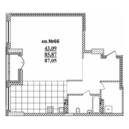 
   Продам 3-комнатную, 86.65 м²,  Римский квартал, 2 очередь

. Фото 1.