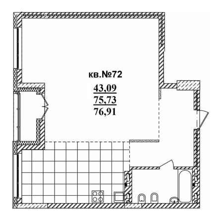 
   Продам 3-комнатную, 76.47 м²,  Римский квартал, 2 очередь

. Фото 1.