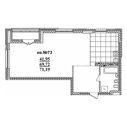 
   Продам 3-комнатную, 70.88 м²,  Римский квартал, 2 очередь

. Фото 1.