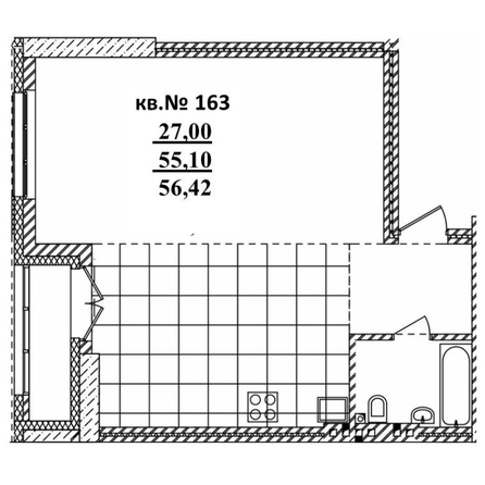 
   Продам 2-комнатную, 56.42 м²,  Римский квартал, 2 очередь

. Фото 1.