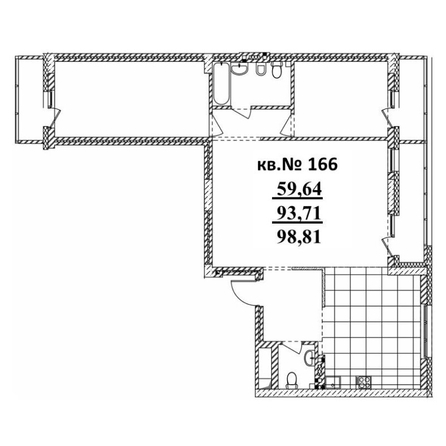 
   Продам 3-комнатную, 98.81 м²,  Римский квартал, 2 очередь

. Фото 1.