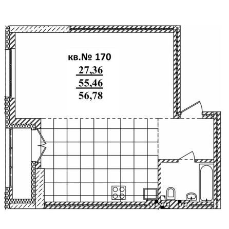 
   Продам 2-комнатную, 56.78 м²,  Римский квартал, 2 очередь

. Фото 1.