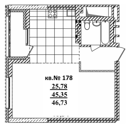 
   Продам студию, 46.73 м²,  Римский квартал, 2 очередь

. Фото 1.