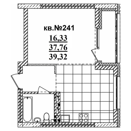 
   Продам студию, 41.19 м²,  Римский квартал, 2 очередь

. Фото 1.