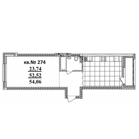 
   Продам 2-комнатную, 54.06 м²,  Римский квартал, 2 очередь

. Фото 1.