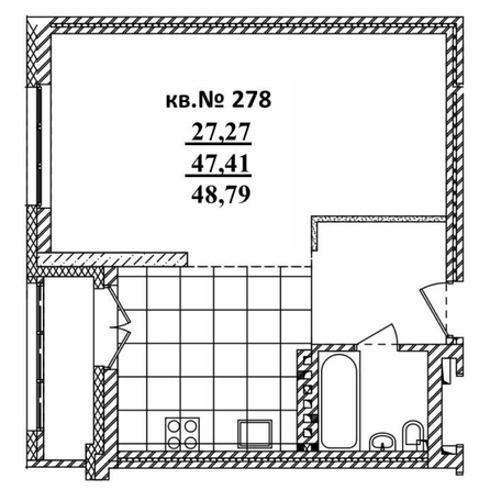 
   Продам студию, 48.79 м²,  Римский квартал, 2 очередь

. Фото 1.