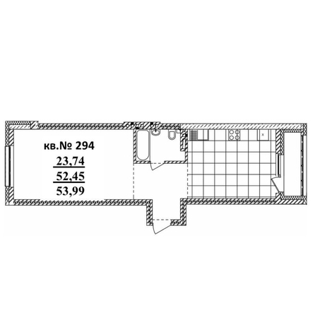 
   Продам 2-комнатную, 53.99 м²,  Римский квартал, 2 очередь

. Фото 1.