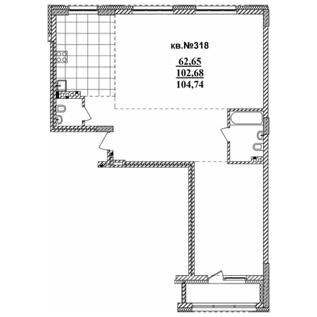 
   Продам 3-комнатную, 104.74 м²,  Римский квартал, 2 очередь

. Фото 1.