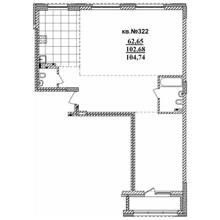 
   Продам 3-комнатную, 104.74 м²,  Римский квартал, 2 очередь

. Фото 1.