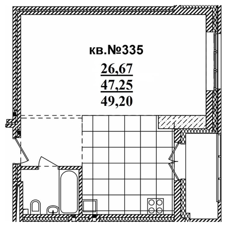 
   Продам студию, 49.2 м²,  Римский квартал, 2 очередь

. Фото 1.