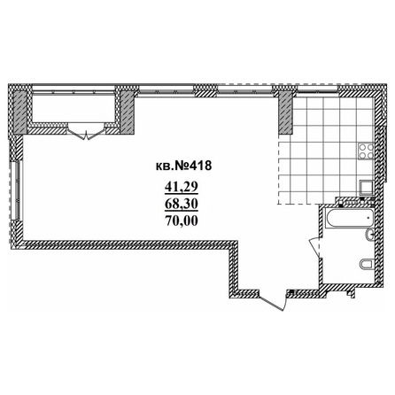 
   Продам 3-комнатную, 70 м²,  Римский квартал, 2 очередь

. Фото 1.