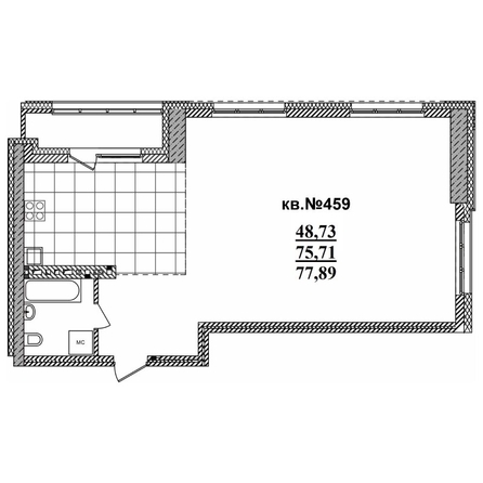 
   Продам 3-комнатную, 77.89 м²,  Римский квартал, 2 очередь

. Фото 1.