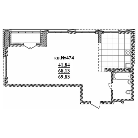 
   Продам 3-комнатную, 69.83 м²,  Римский квартал, 2 очередь

. Фото 1.