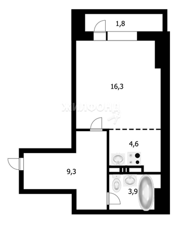 
   Продам 1-комнатную, 33.7 м², Сибиряков-Гвардейцев ул, 62/3

. Фото 14.