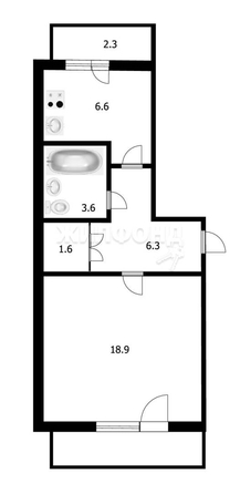 
   Продам 1-комнатную, 39.3 м², Выборная ул, 117/1

. Фото 19.