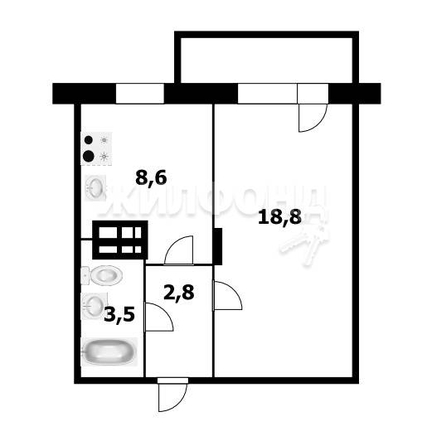 
   Продам 1-комнатную, 33.7 м², Новосибирская ул, 27

. Фото 12.