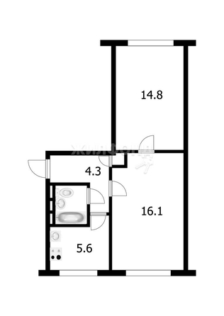 
   Продам 2-комнатную, 44.6 м², Микрорайон тер, 9

. Фото 8.