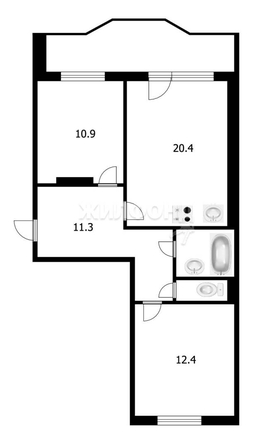 
   Продам 2-комнатную, 59.7 м², Гребенщикова ул, 7

. Фото 21.