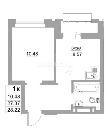 
   Продам 1-комнатную, 27.37 м², Фабричная ул, 65/1

. Фото 1.