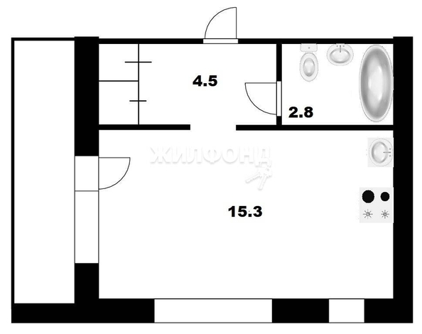 
   Продам студию, 22.6 м², Фрунзе ул, 2б

. Фото 9.