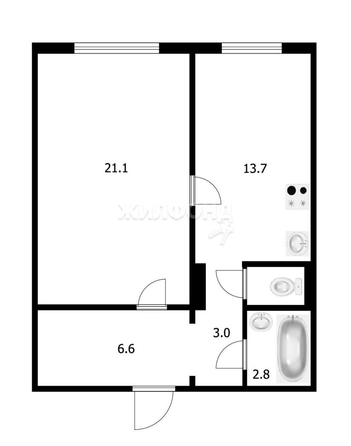 
   Продам 2-комнатную, 48.3 м², Виктора Шевелева ул, 20

. Фото 2.