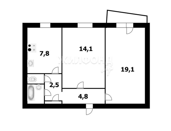 
   Продам 2-комнатную, 52.9 м², Макаренко ул, 19

. Фото 5.