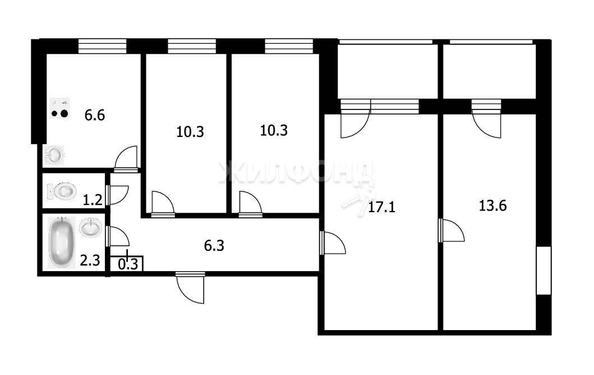 
   Продам 4-комнатную, 70 м², Новосибирская ул, 22

. Фото 22.