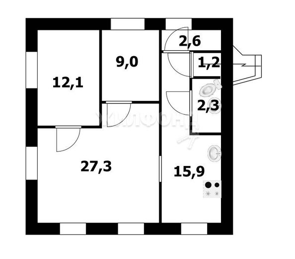 
   Продам дом, 70.4 м², Новосибирск

. Фото 1.