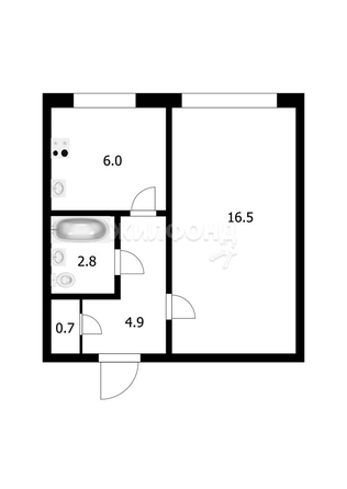 
   Продам 1-комнатную, 30.9 м², Гурьевская ул, 47

. Фото 8.