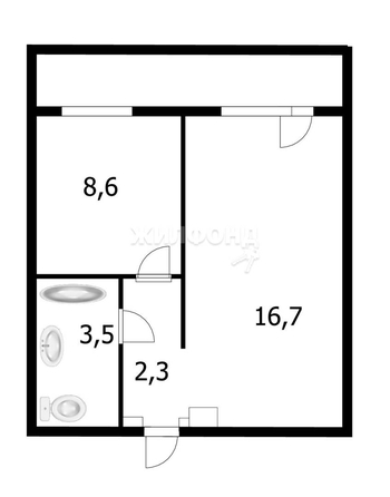 
   Продам 1-комнатную, 31 м², Мясниковой ул, 8/2

. Фото 19.