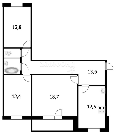 
   Продам 3-комнатную, 76.9 м², 2-й (4 мкр.) кв-л, 204/2

. Фото 13.