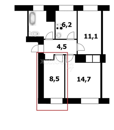 
   Продам комнату, 8.5 м², Демьяна Бедного ул, 58

. Фото 4.