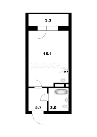 
   Продам студию, 20.8 м², Петухова ул, 101

. Фото 19.