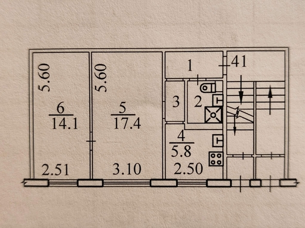 
  Сдам в аренду 2-комнатную квартиру, 44.8 м², Новосибирск

. Фото 23.